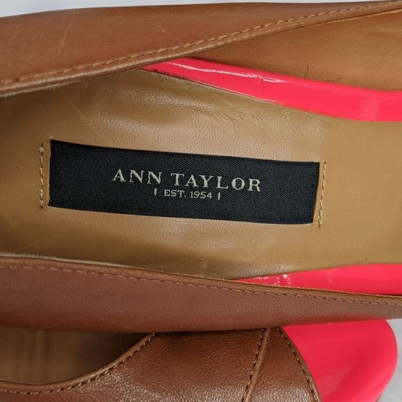 Ann Taylor Cherie Peep Toe Platform Heels Pumps - Caliente Coral - Picture 7 of 10